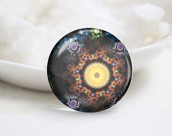 Cabochons en verre rond fait main Photo cameo housse (P3865)