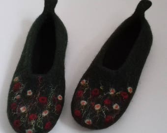 Handmade Felted Wool Slippers, made in Edinburgh, SCOTLAND