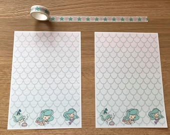Mermaid Snail Mail Pen Pal Writing Paper