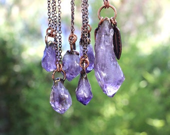 Amethyst Necklace Amethyst Pendant Raw Amethyst Necklace Amethyst Crystal Necklace Raw Crystal Necklace Bohemian Jewelry Gemstone Jewelry