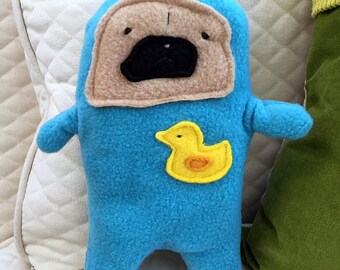 Sunny ~ The Rubber Duckie Pug-Jama Party Bummlie ~ Stuffing Free Dog Toy - Ready To Ship Today