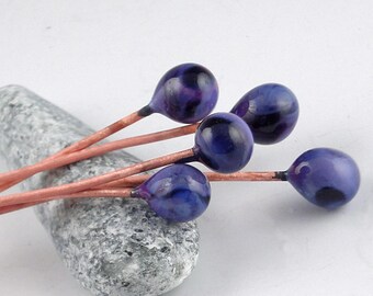 Lampwork Headpins (2), lampwork glass beads, Handmade Lampwork Glass Headpins, copper headpin, jewelry supplies, jewelry headpin, Kings Robe