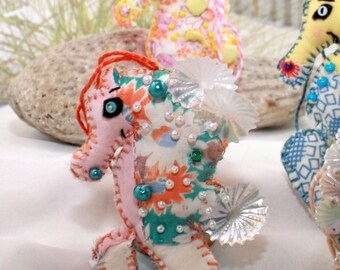Sweety-of-the-Sea Sea Horsie Quilty Critter / OOAK/ Novelty / Ornament / Gift