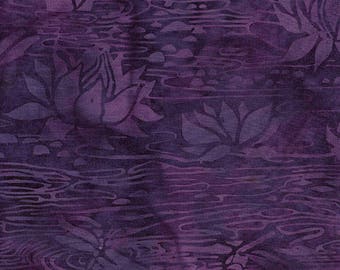 Lotus Blackberry Purple Island Batik Fabric