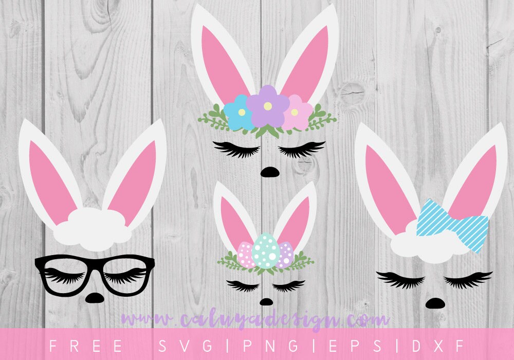 Download FREE SVG & PNG Link Bunny Faces Cut Files svg png dxf