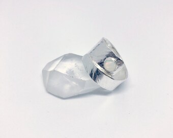 Sterling Silver & Opal Ring // Gemstone Ring