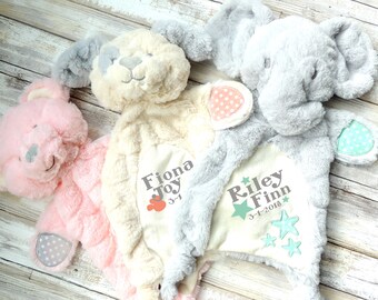 Personalized Baby Gift, Custom Lovey, New Baby Gift, Baby Toy, Teddy Bear Lovey, Puppy Lovey, Elephant Lovey, Big Sister Gift, Big Brother