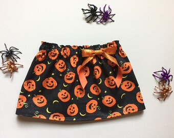 Pumpkin skirt black orange and black fall skirt Halloween skirt jack-o'-lantern skirt pumpkin skirt baby skirt girls clothing toddler skirt