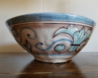 Hand Painted Italian Ceramic Cereal Bowl 7 in.