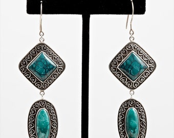 Turquoise 103- Earrings - Sterling Silver & Turquoise