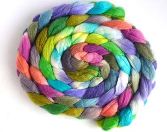 Everything's Easy, Merino/ Superwash Merino/ Silk Roving - Handpainted Spinning or Felting Fiber