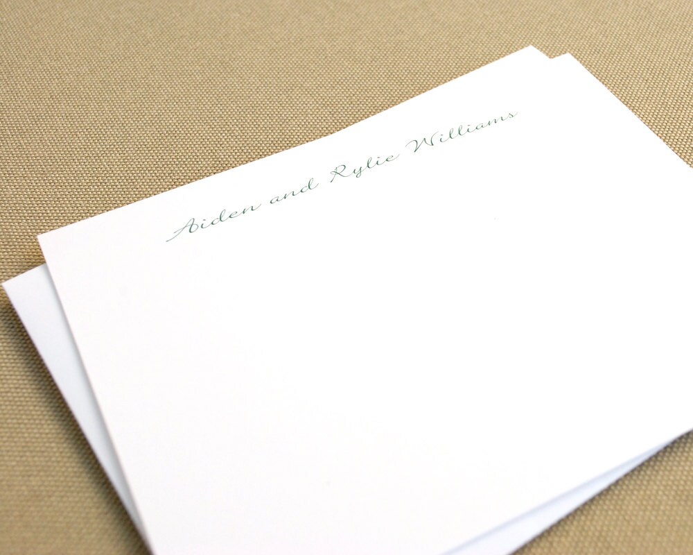 Elegant Note Cards With Names / Personalized Stationary Set