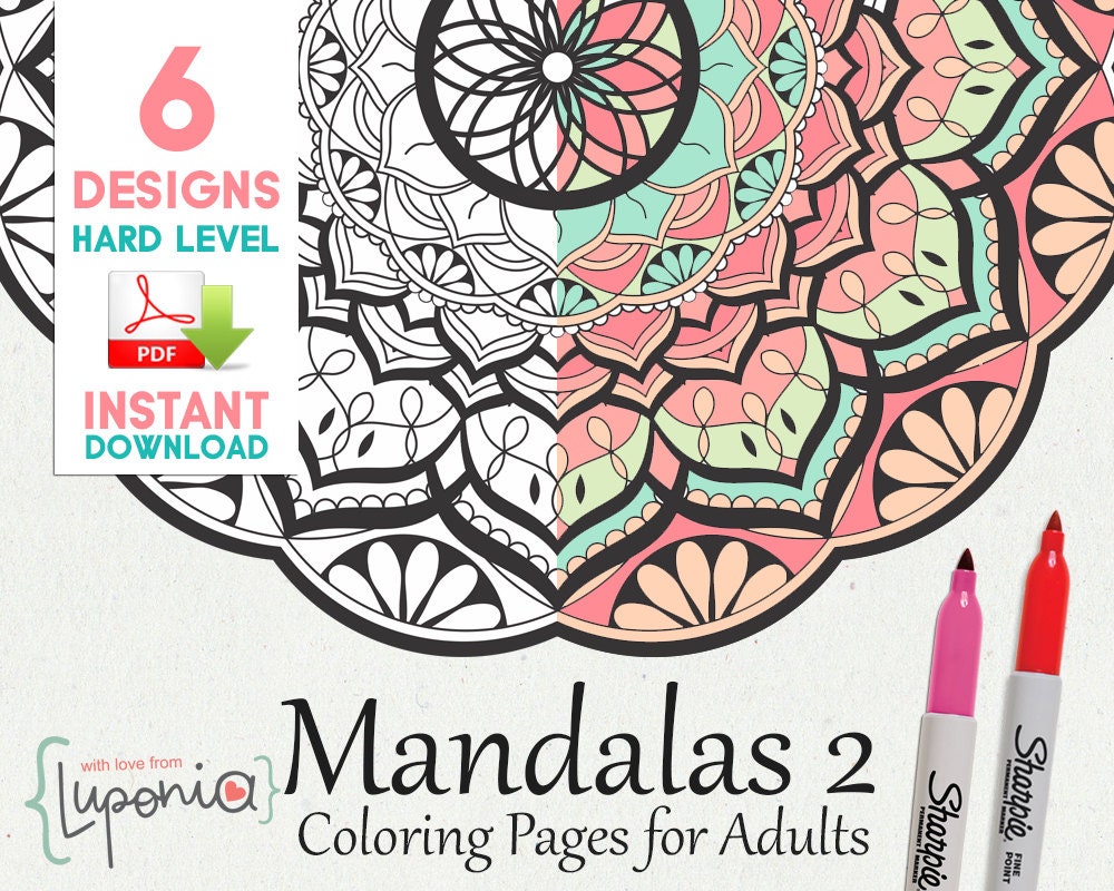 6 Mandalas Para Pintar Dificil Libro Para Colorear