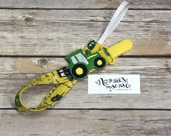 JOHN DEERE inspired Paci Clip! John Deere Pacifier Clip. John Deere Binky Holder. Universal Pacifier Holder. Baby Gift. Unique Baby Shower