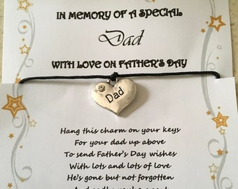 Father’s Day, Loving memory, dad, daddy, memorial, love, key, charm, remembrance
