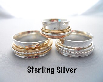 Fidget Spinner Ring - Sterling Silver