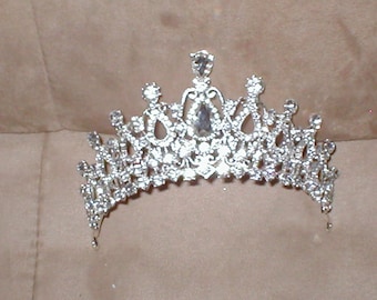 Vintage Rhinestone Bridal Tiara Crown Headpiece