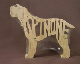 Italian Spinone Dog Puzzle Wooden Toy Hand Cut with Scroll Saw