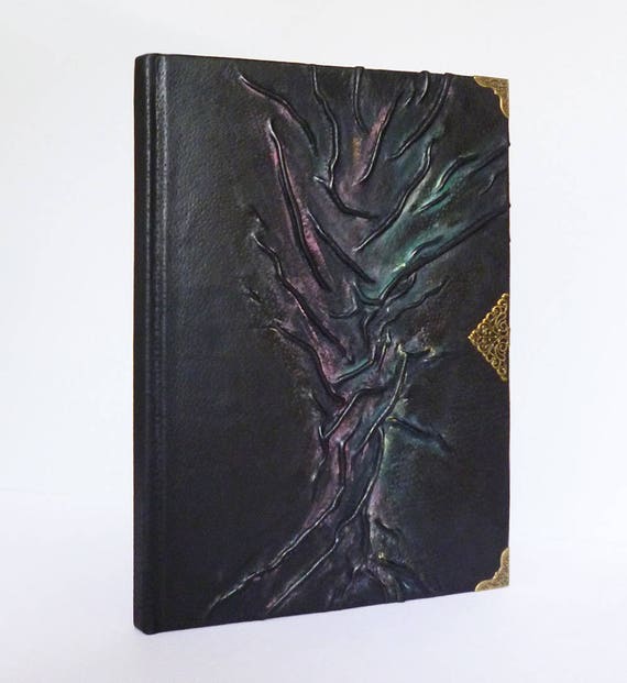Leather Journal A4 Guest Book Black Diary Tree of Life
