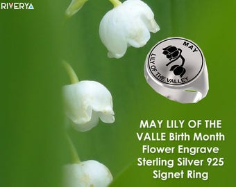 Flower Ring, May Flower Ring, May Flower, Flower Ring, Birth Month Flower Ring, Birth Flower, May Flower, Engraved Ring, lily of the valley