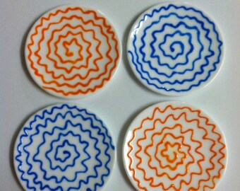 Set of four glass appetizer plates