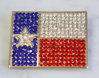 Texas rhinestone jewelry brooch
