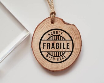 Fragile Handle with Care Rubber Stamp