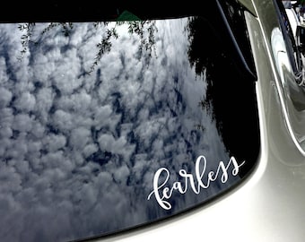 Fearless Car Decal/Christian Car Vinyl/Sticker/Scripture Sticker/Fearless Sticker/Typography Sticker/Handlettering Car Decal