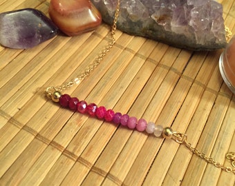 Items similar to Sterling Silver Necklace Natural Ruby with Freshwater