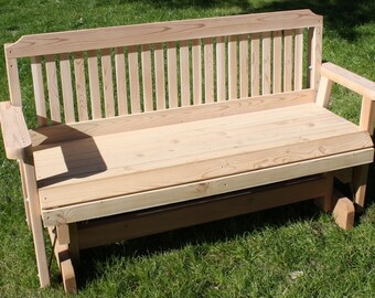 Brand New 5 Foot Cedar Wood Traditional Outdoor Glider - Free Shipping