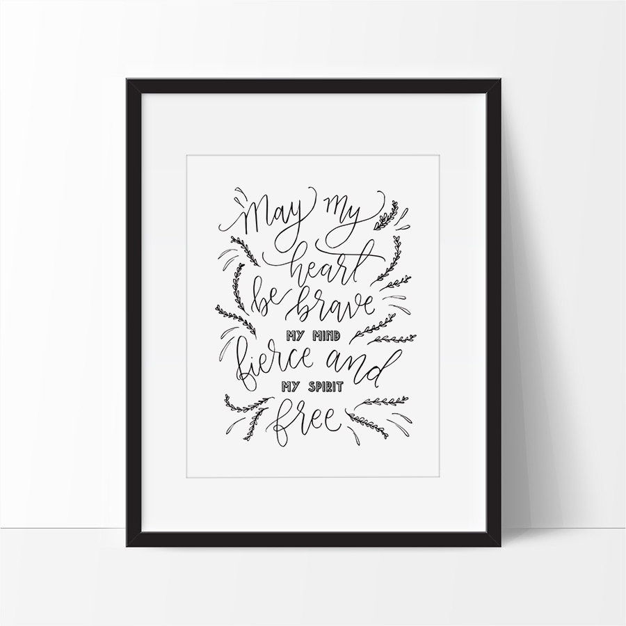 Calligraphy Art Printable Quotes Heart Art 5 x 7 8 x 10