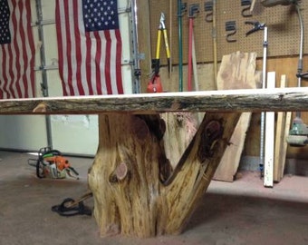 Stump Table, Live Edge Dining Table, Rustic Table, Cedar Table, Cedar Stump Table, Unfinished