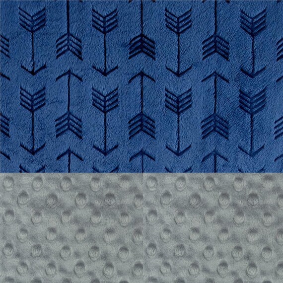 Baby Boy Personalized Baby Blanket, Minky Baby Blanket Embossed Arrow Blanket, Orange Navy Arrow Baby Blanket, Baby Shower Gift Name Blanket