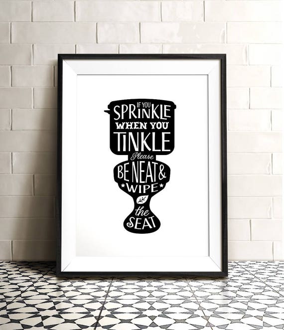 bathroom free wall printable decor If bathroom art you sprinkle PRINTABLE you tinkle when Funny