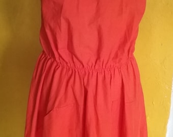 70s Tangerine sundress boho