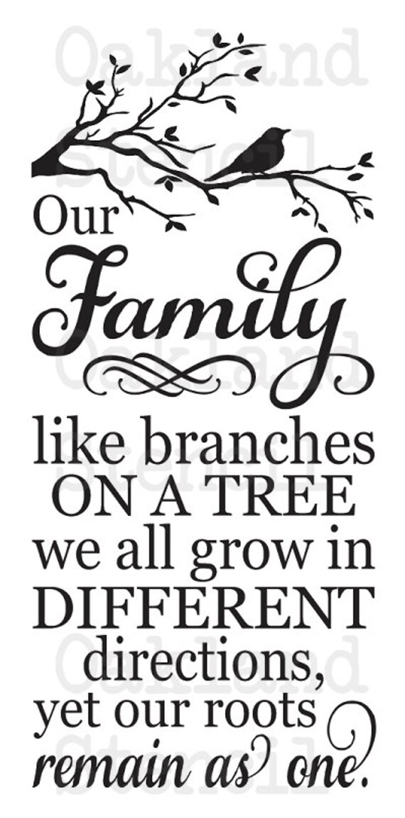 Download Family STENCIL Our Family like branches on a