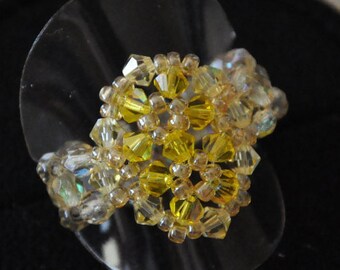 Snowflake ring yellow, gold, pink/Brown, purple/brown