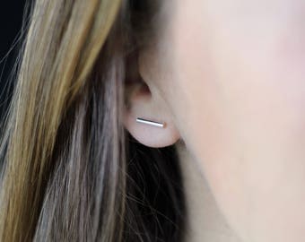 Stud earrings,Sterling silver stud earrings, small stud earrings Sterling silver bar studs, bar studs, silver bar stud earrings ,bar jewelry