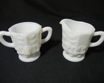 Westmoreland Paneled Grape Creamer and Sugar Set