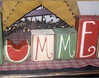 SUMMER FIREWORKS Primitive block Sign