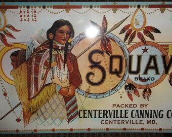 Vintage Reproduction Squaw Brand Metal Sign/Made in USA