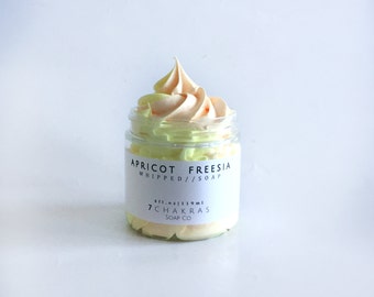 Apricot Freesia Whipped Soap, Fluffy Soap, Cream Soap