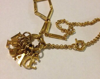 1990s Vintage Gianni Versace Letters Choker Necklace