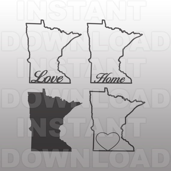 Minnesota State Outline SVG File Vector Art Commercial