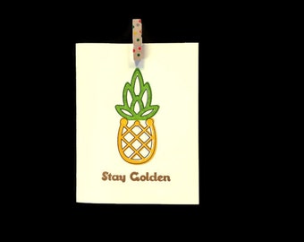 Stay Golden Greeting Card (Gocco printed)
