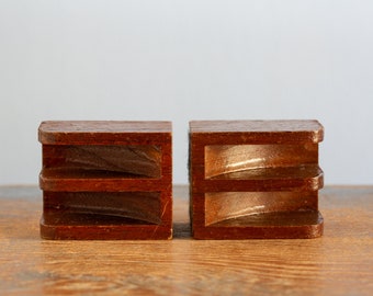 Pair of Strombecker Wooden End Tables - 3/4 Inch Scale Vintage Dollhouse Furniture