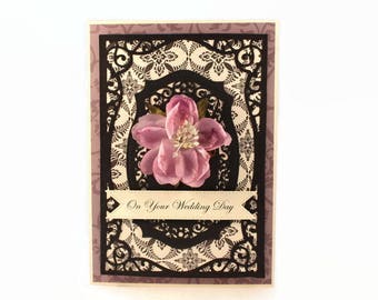 Wedding Card, Luxury Wedding Card, Fancy Wedding Card, Card For Wedding Couple, Wedding Gift, Purple Wedding Card, Elegant Wedding Card