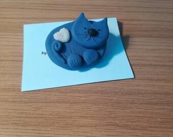 Brooch polymer clay Cat Brooch