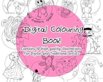 Digital Colouring Book - Ten Colouring pages