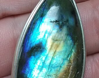 Silver Labradorite Pendant 6